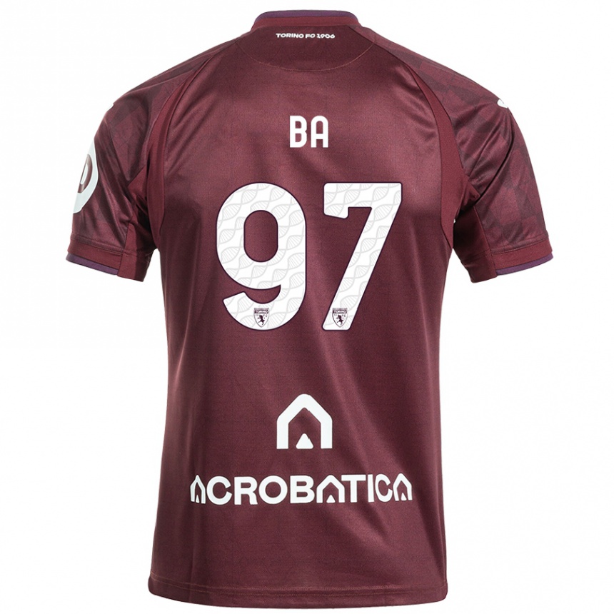 Mujer Fútbol Camiseta El-Hadji Ba #97 Granate Blanco 1ª Equipación 2024/25