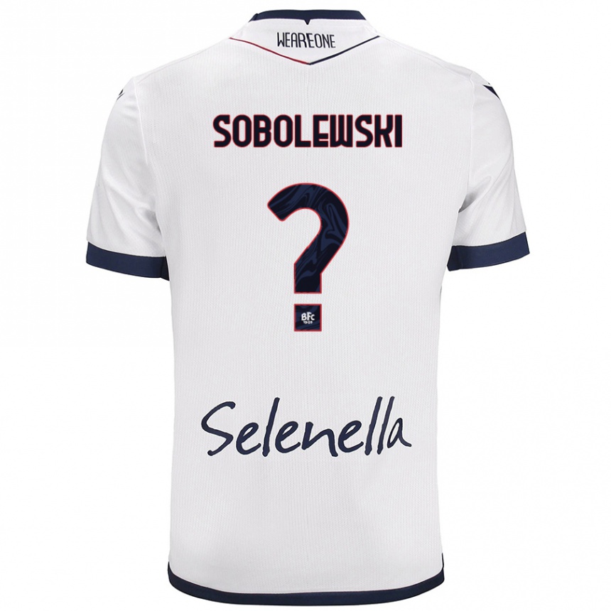 Mujer Fútbol Camiseta Konrad Sobolewski #0 Blanco Azul Real 2ª Equipación 2024/25