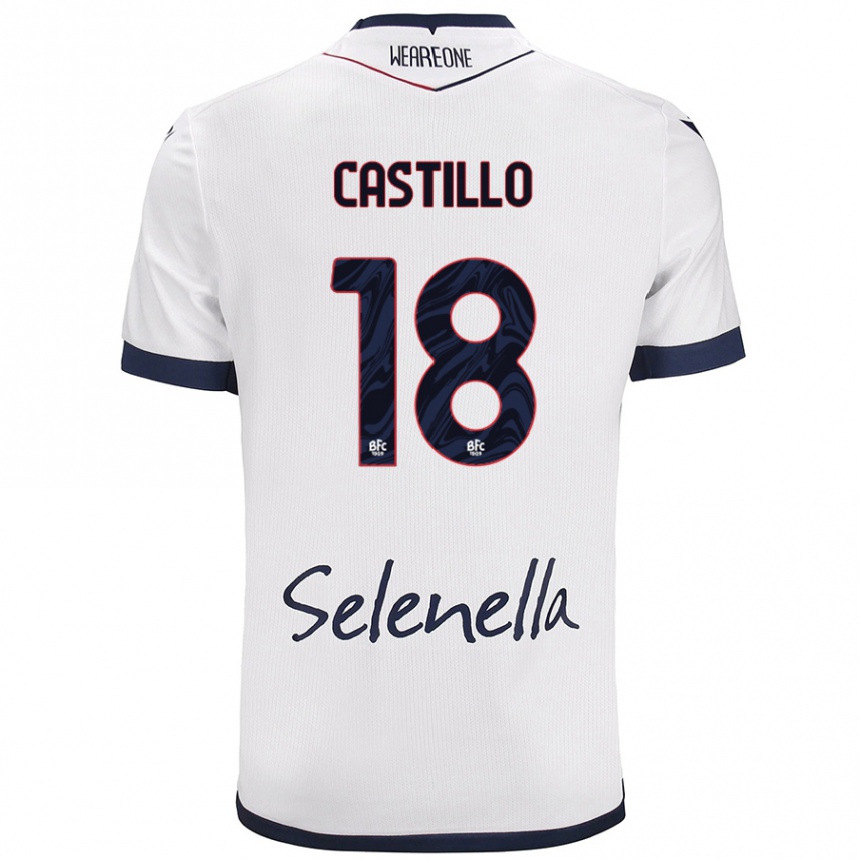 Mujer Fútbol Camiseta Tomas Castillo #18 Blanco Azul Real 2ª Equipación 2024/25