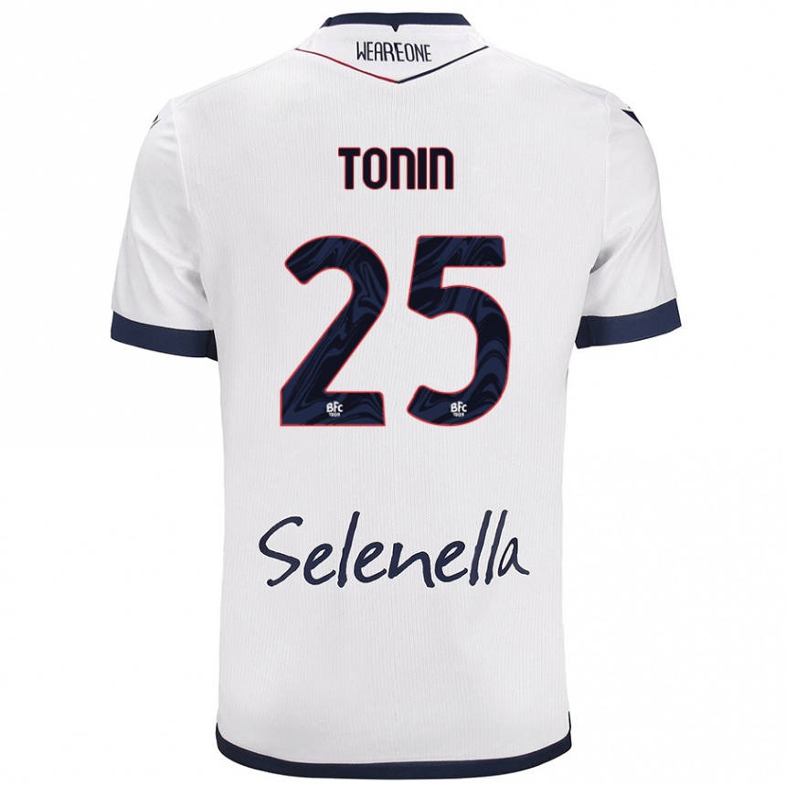 Mujer Fútbol Camiseta Federico Tonin #25 Blanco Azul Real 2ª Equipación 2024/25