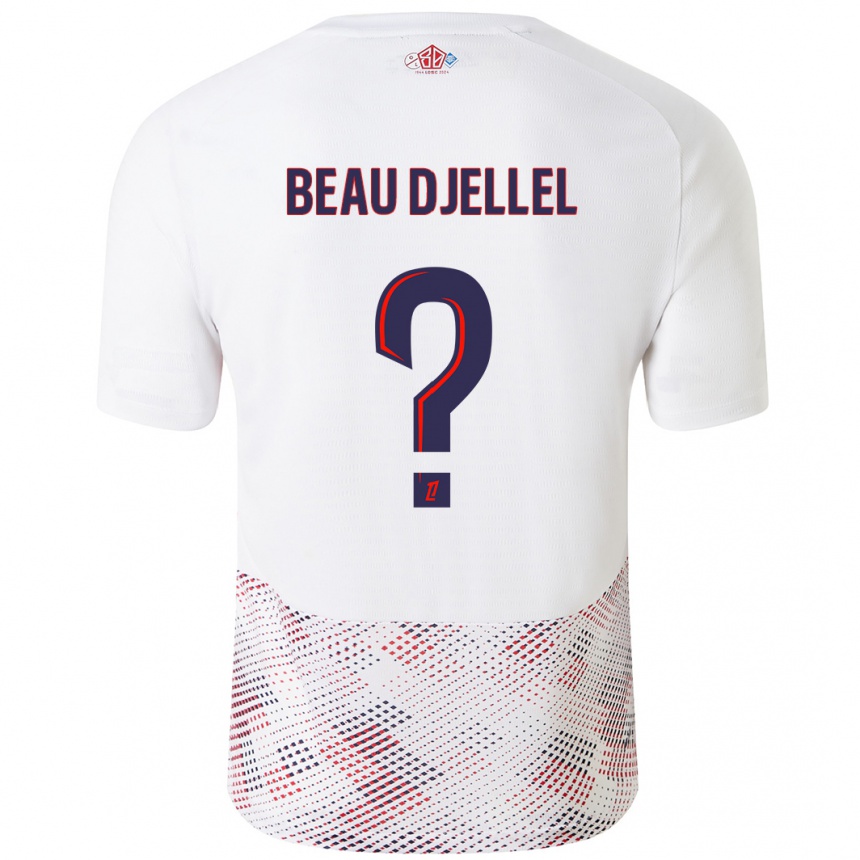 Mujer Fútbol Camiseta Yanis Beau Djellel #0 Blanco Azul Real 2ª Equipación 2024/25