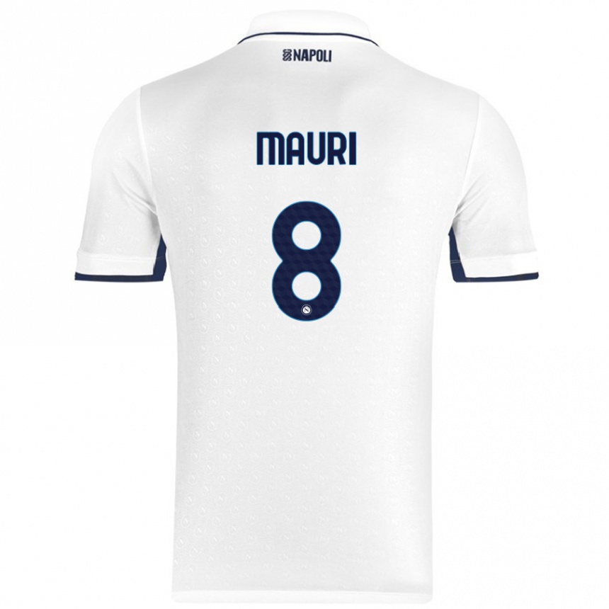 Mujer Fútbol Camiseta Claudia Mauri #8 Blanco Azul Real 2ª Equipación 2024/25