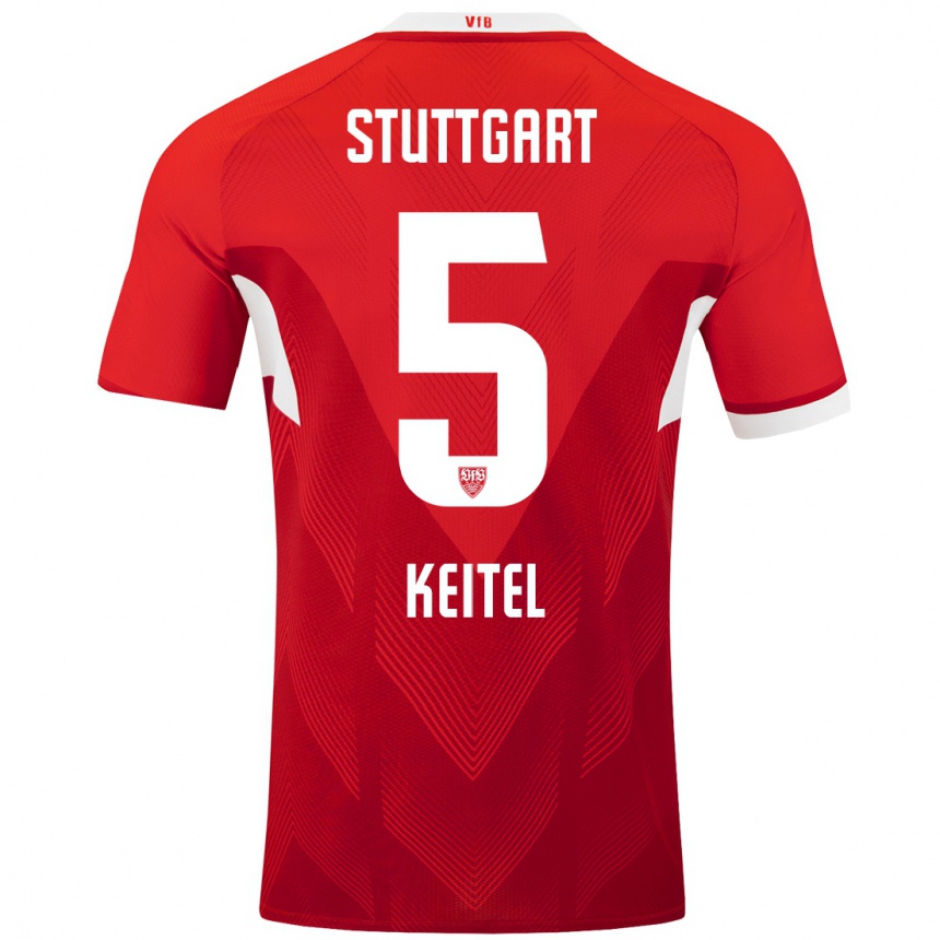 Mujer Fútbol Camiseta Yannik Keitel #5 Rojo Blanco 2ª Equipación 2024/25