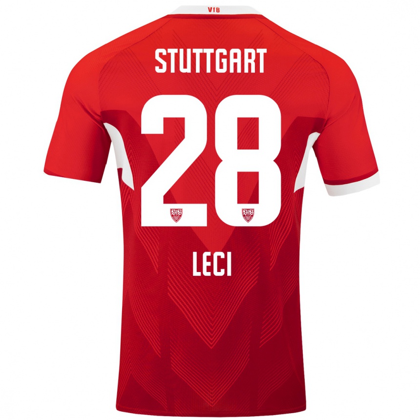 Mujer Fútbol Camiseta Besarta Leci #28 Rojo Blanco 2ª Equipación 2024/25