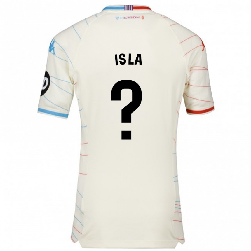 Mujer Fútbol Camiseta Cristian Isla #0 Blanco Rojo Azul 2ª Equipación 2024/25