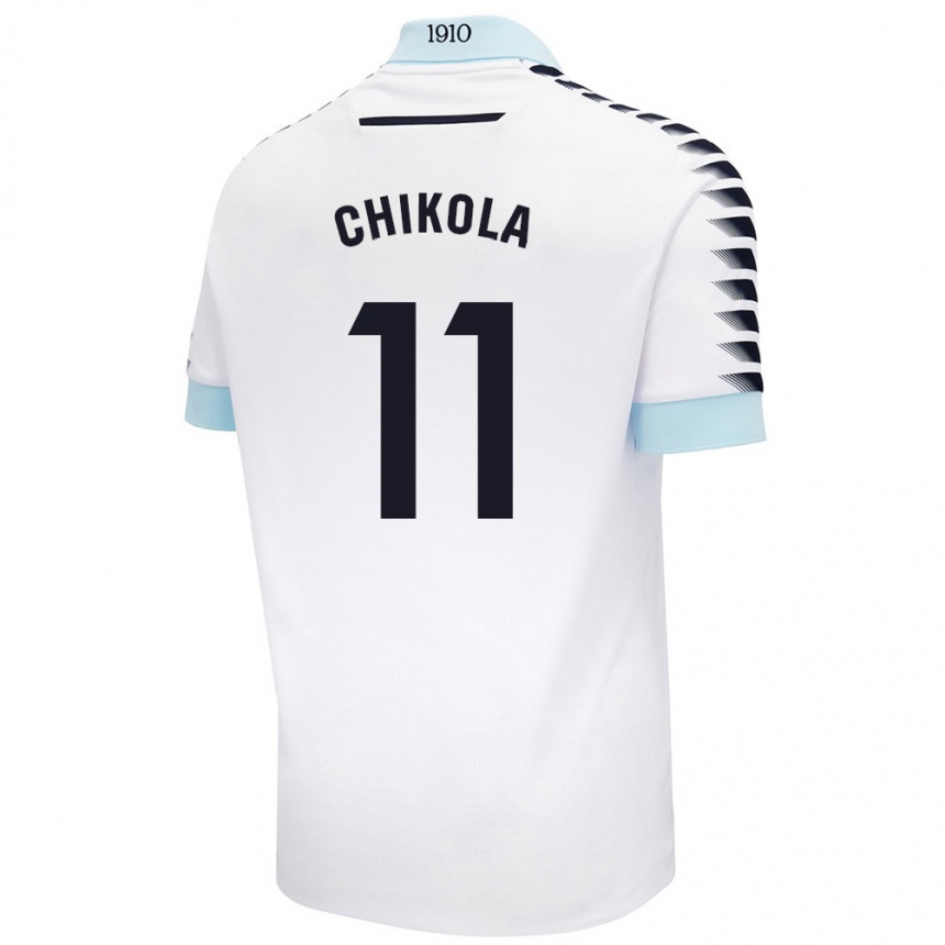 Mujer Fútbol Camiseta Peter Chikola #11 Blanco Azul 2ª Equipación 2024/25