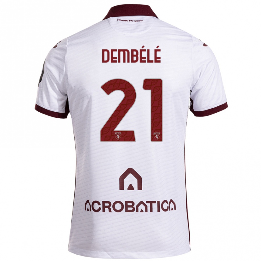 Mujer Fútbol Camiseta Ali Dembélé #21 Blanco Granate 2ª Equipación 2024/25