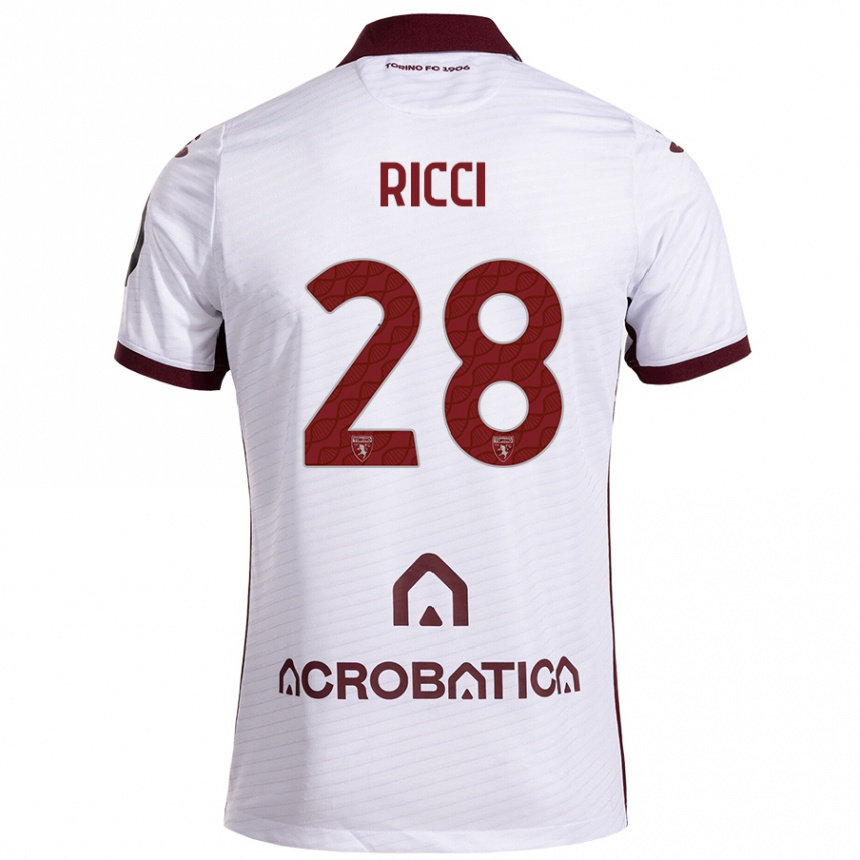 Mujer Fútbol Camiseta Samuele Ricci #28 Blanco Granate 2ª Equipación 2024/25