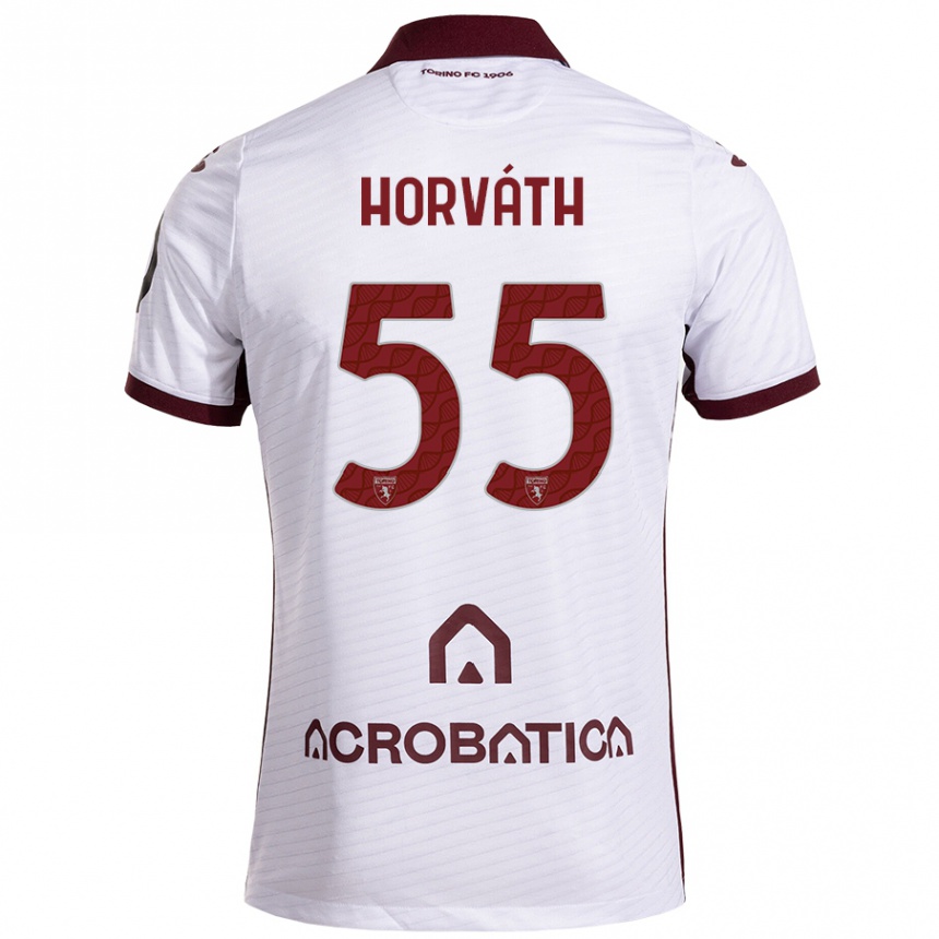 Mujer Fútbol Camiseta Krisztofer Horváth #55 Blanco Granate 2ª Equipación 2024/25