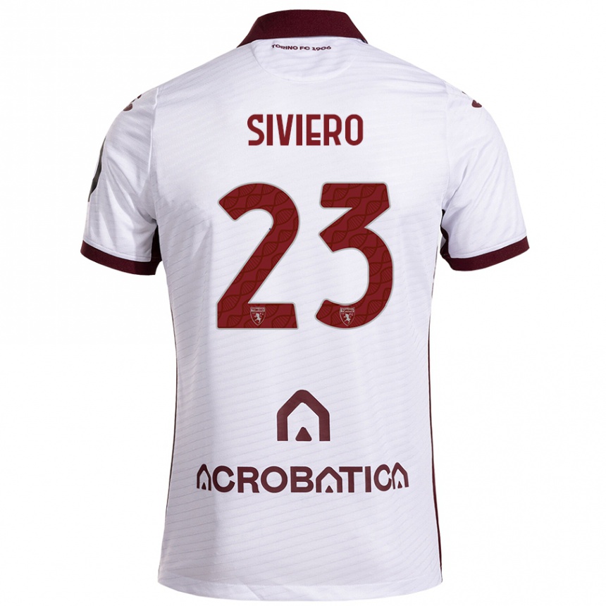 Mujer Fútbol Camiseta Lapo Siviero #23 Blanco Granate 2ª Equipación 2024/25