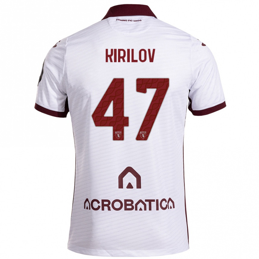 Mujer Fútbol Camiseta Martin Kirilov #47 Blanco Granate 2ª Equipación 2024/25