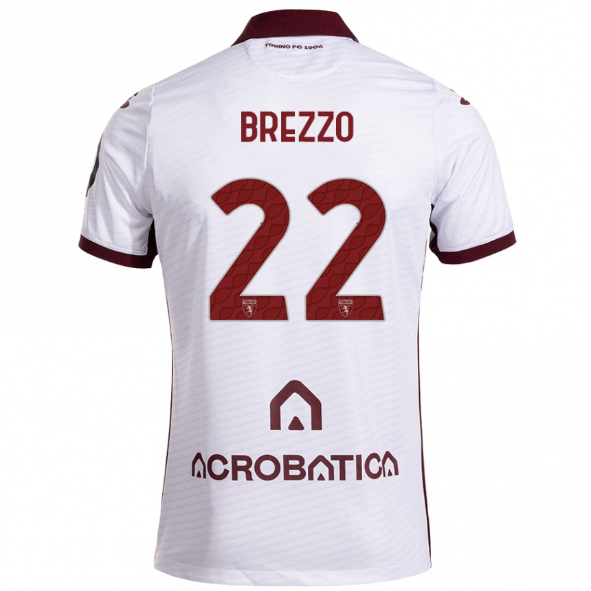 Mujer Fútbol Camiseta Matteo Brezzo #22 Blanco Granate 2ª Equipación 2024/25