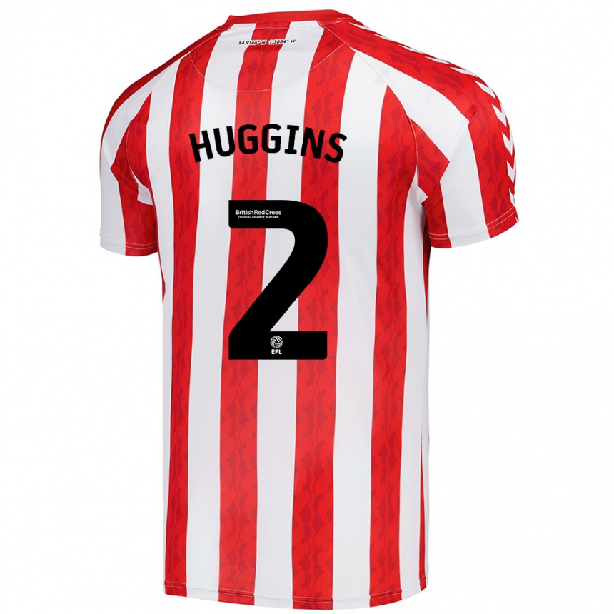 Niño Fútbol Camiseta Niall Huggins #2 Rojo Blanco 1ª Equipación 2024/25