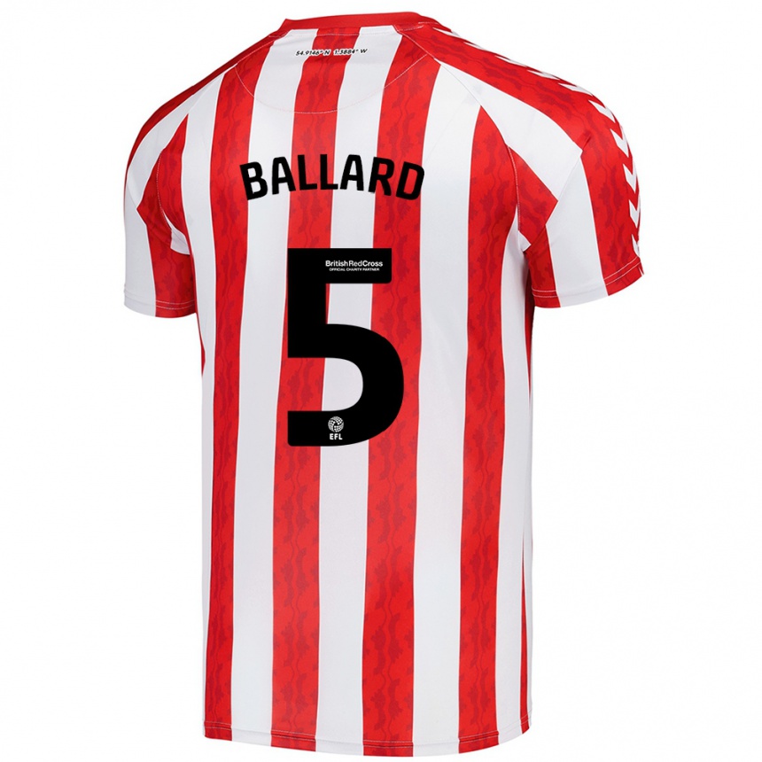 Niño Fútbol Camiseta Daniel Ballard #5 Rojo Blanco 1ª Equipación 2024/25