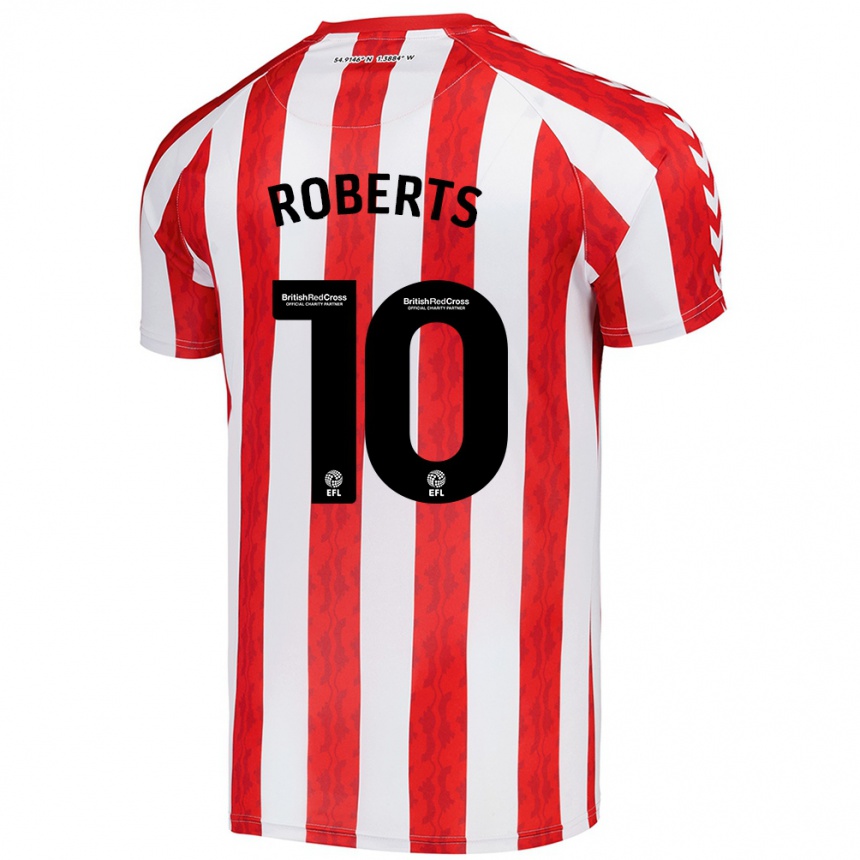 Niño Fútbol Camiseta Patrick Roberts #10 Rojo Blanco 1ª Equipación 2024/25