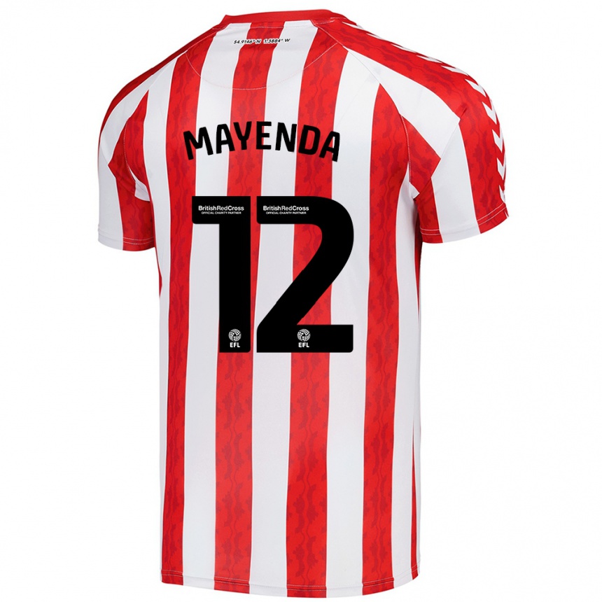 Niño Fútbol Camiseta Eliezer Mayenda #12 Rojo Blanco 1ª Equipación 2024/25