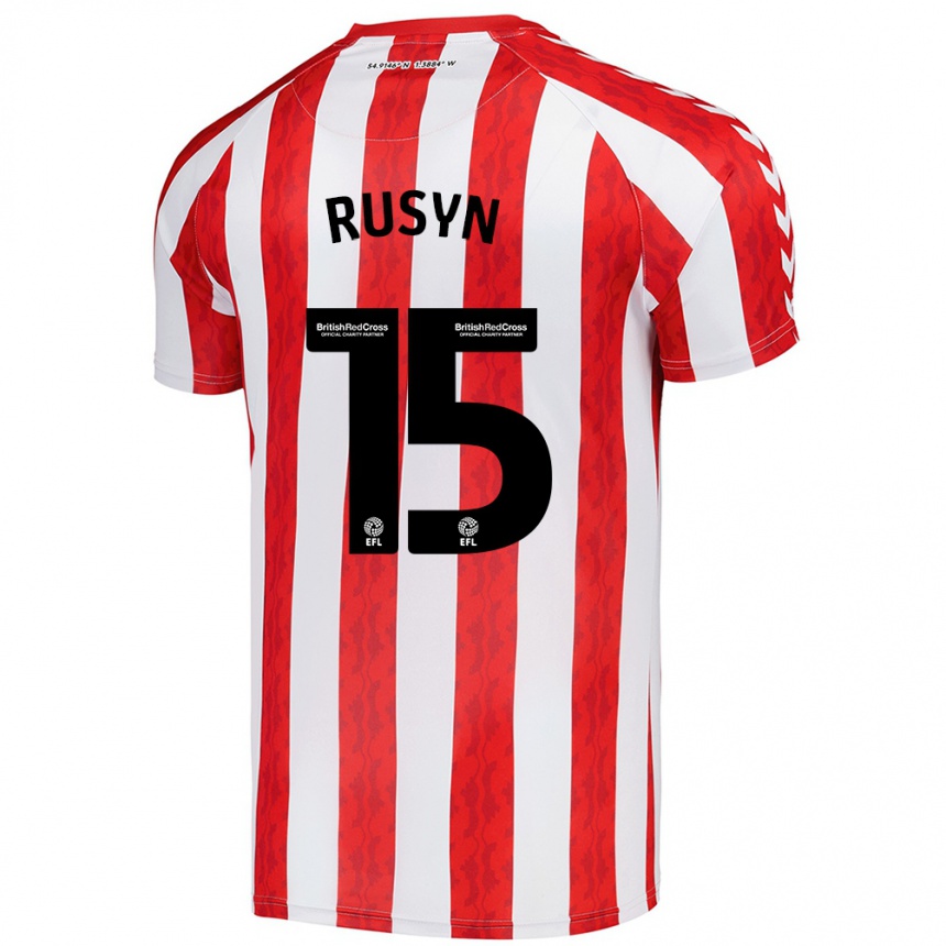 Niño Fútbol Camiseta Nazariy Rusyn #15 Rojo Blanco 1ª Equipación 2024/25