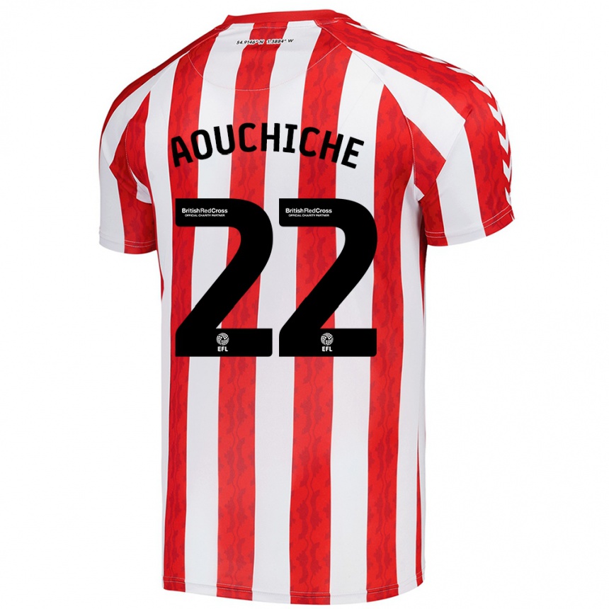 Niño Fútbol Camiseta Adil Aouchiche #22 Rojo Blanco 1ª Equipación 2024/25