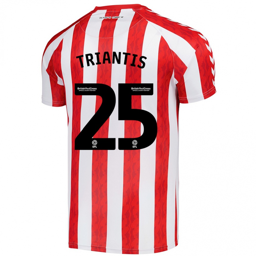 Niño Fútbol Camiseta Nectarios Triantis #25 Rojo Blanco 1ª Equipación 2024/25