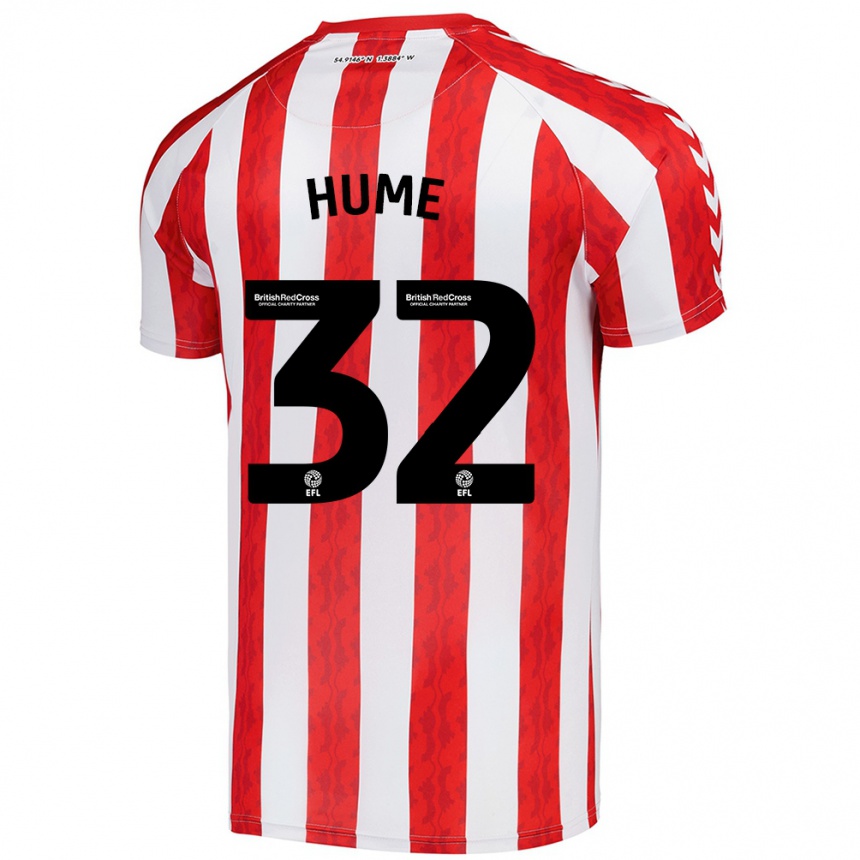 Niño Fútbol Camiseta Trai Hume #32 Rojo Blanco 1ª Equipación 2024/25