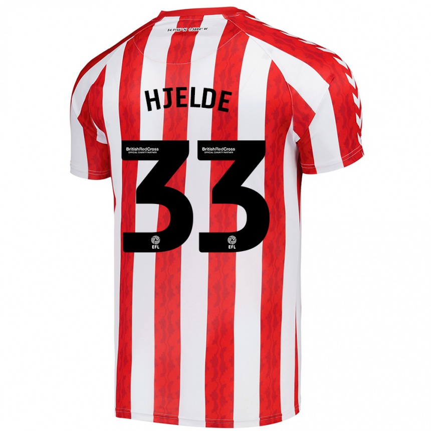 Niño Fútbol Camiseta Leo Fuhr Hjelde #33 Rojo Blanco 1ª Equipación 2024/25