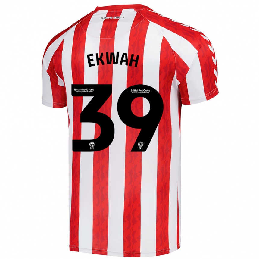 Niño Fútbol Camiseta Pierre Ekwah #39 Rojo Blanco 1ª Equipación 2024/25