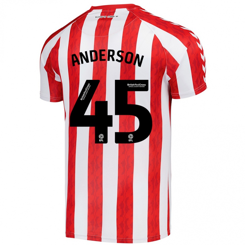 Niño Fútbol Camiseta Joe Anderson #45 Rojo Blanco 1ª Equipación 2024/25