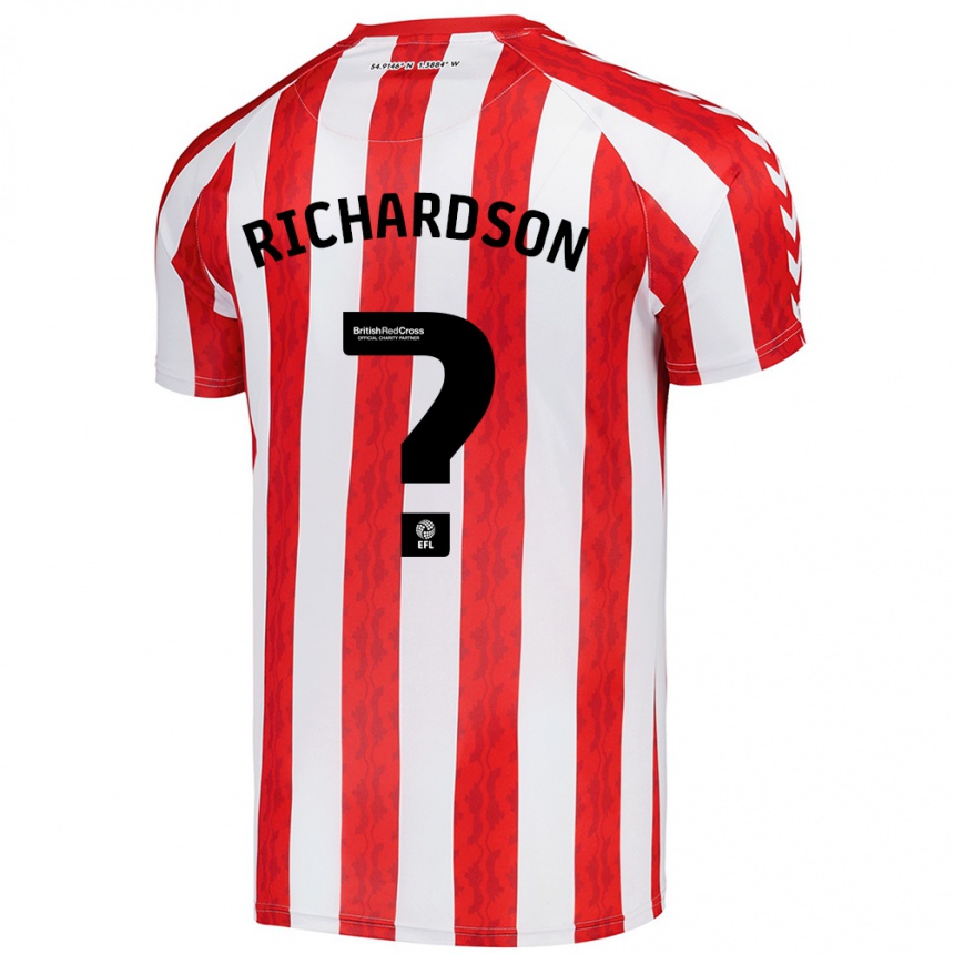 Niño Fútbol Camiseta Adam Richardson #0 Rojo Blanco 1ª Equipación 2024/25