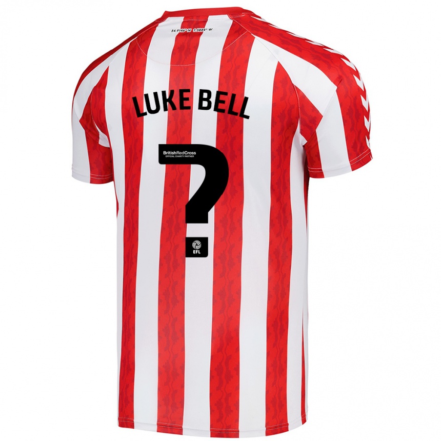 Niño Fútbol Camiseta Luke Bell #0 Rojo Blanco 1ª Equipación 2024/25