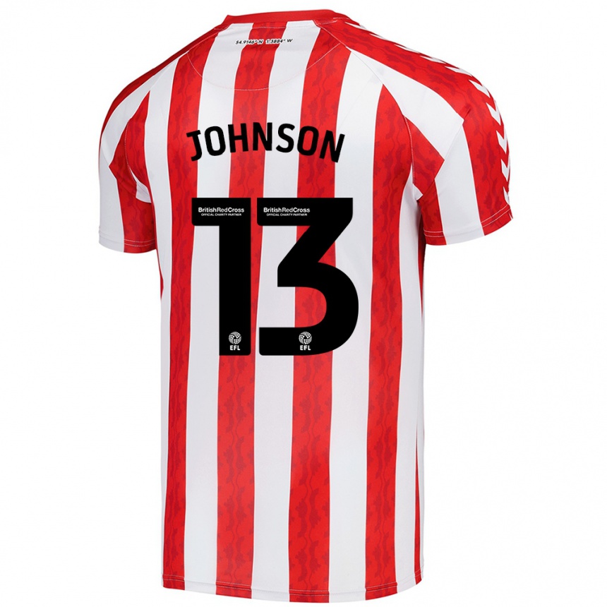 Niño Fútbol Camiseta Zak Johnson #13 Rojo Blanco 1ª Equipación 2024/25