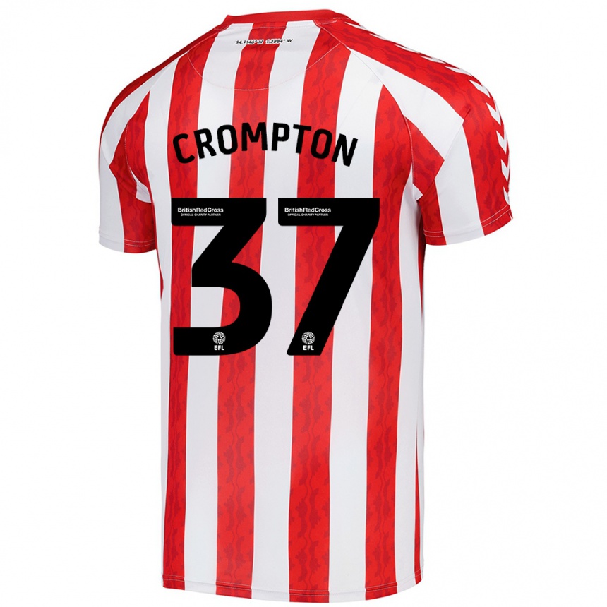 Niño Fútbol Camiseta Ben Crompton #37 Rojo Blanco 1ª Equipación 2024/25