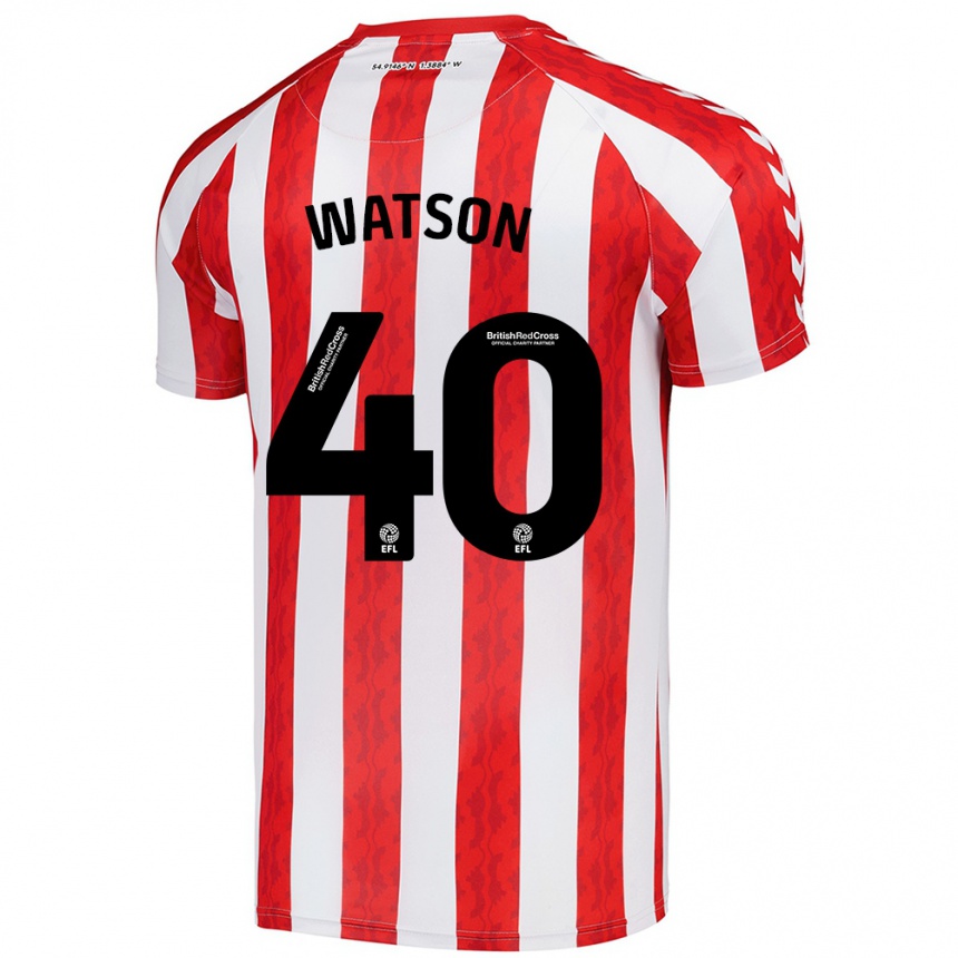 Niño Fútbol Camiseta Tom Watson #40 Rojo Blanco 1ª Equipación 2024/25