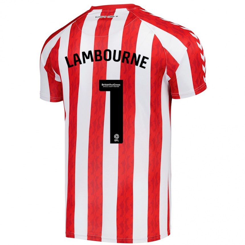 Niño Fútbol Camiseta Demi Lambourne #1 Rojo Blanco 1ª Equipación 2024/25