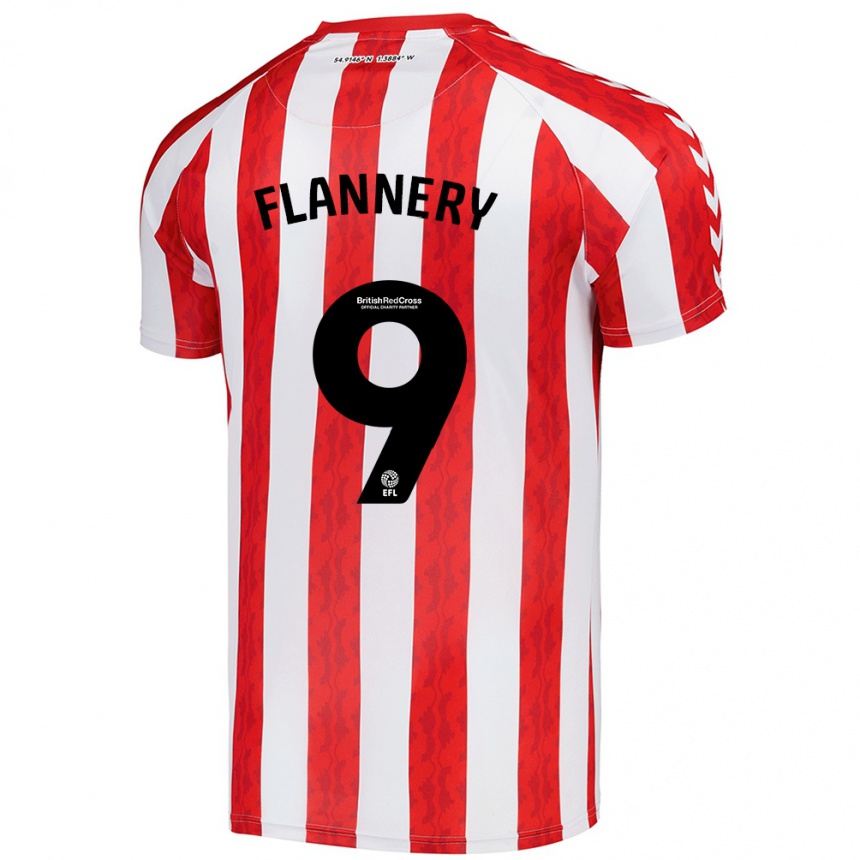 Niño Fútbol Camiseta Keira Flannery #9 Rojo Blanco 1ª Equipación 2024/25