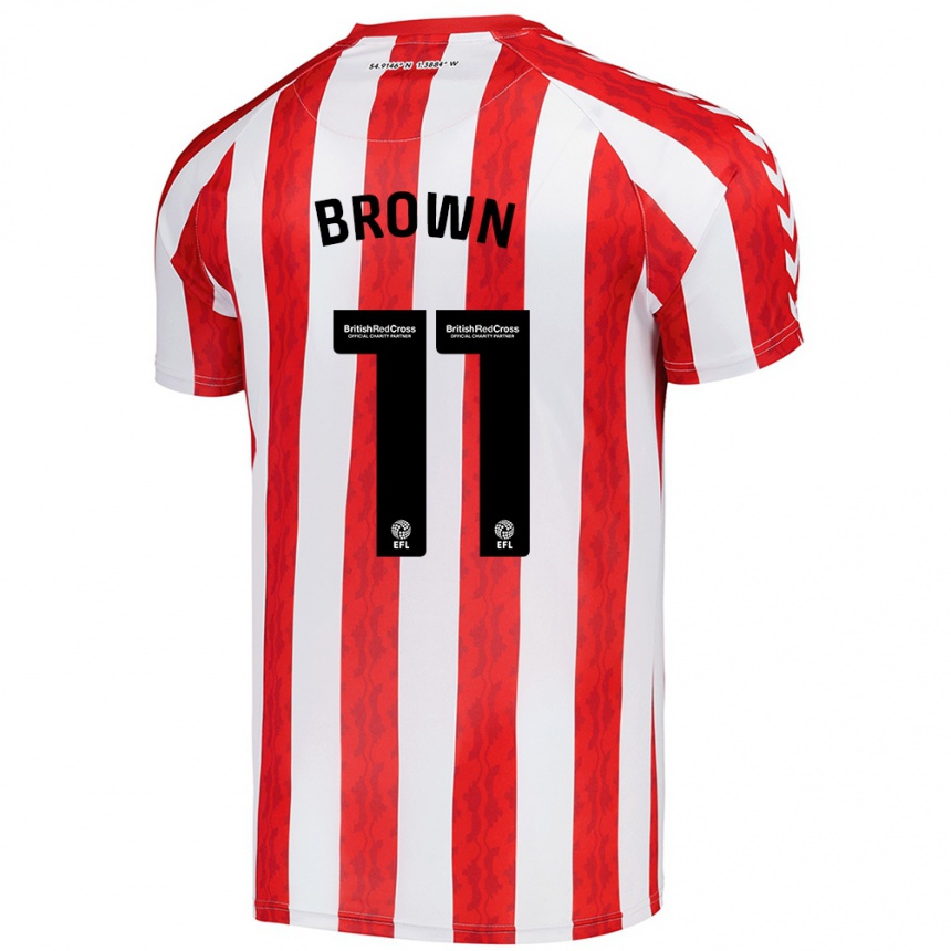 Niño Fútbol Camiseta Jessica Brown #11 Rojo Blanco 1ª Equipación 2024/25