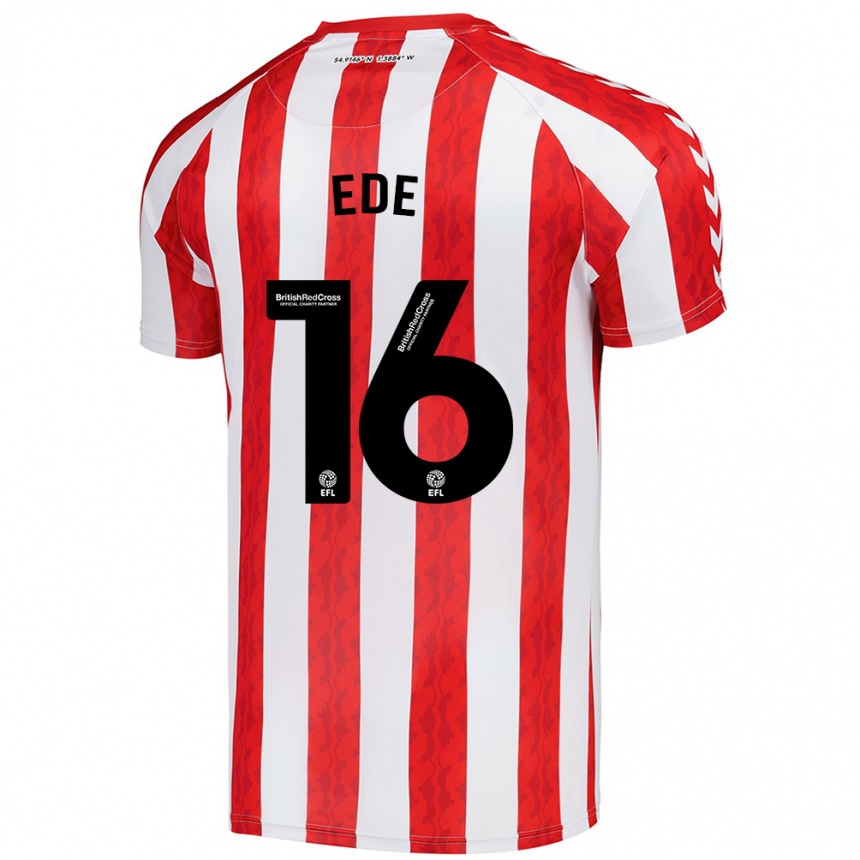 Niño Fútbol Camiseta Grace Ede #16 Rojo Blanco 1ª Equipación 2024/25