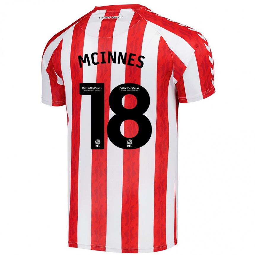 Niño Fútbol Camiseta Libby Mcinnes #18 Rojo Blanco 1ª Equipación 2024/25