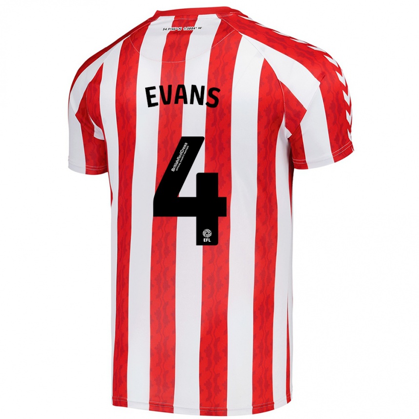 Niño Fútbol Camiseta Corry Evans #4 Rojo Blanco 1ª Equipación 2024/25