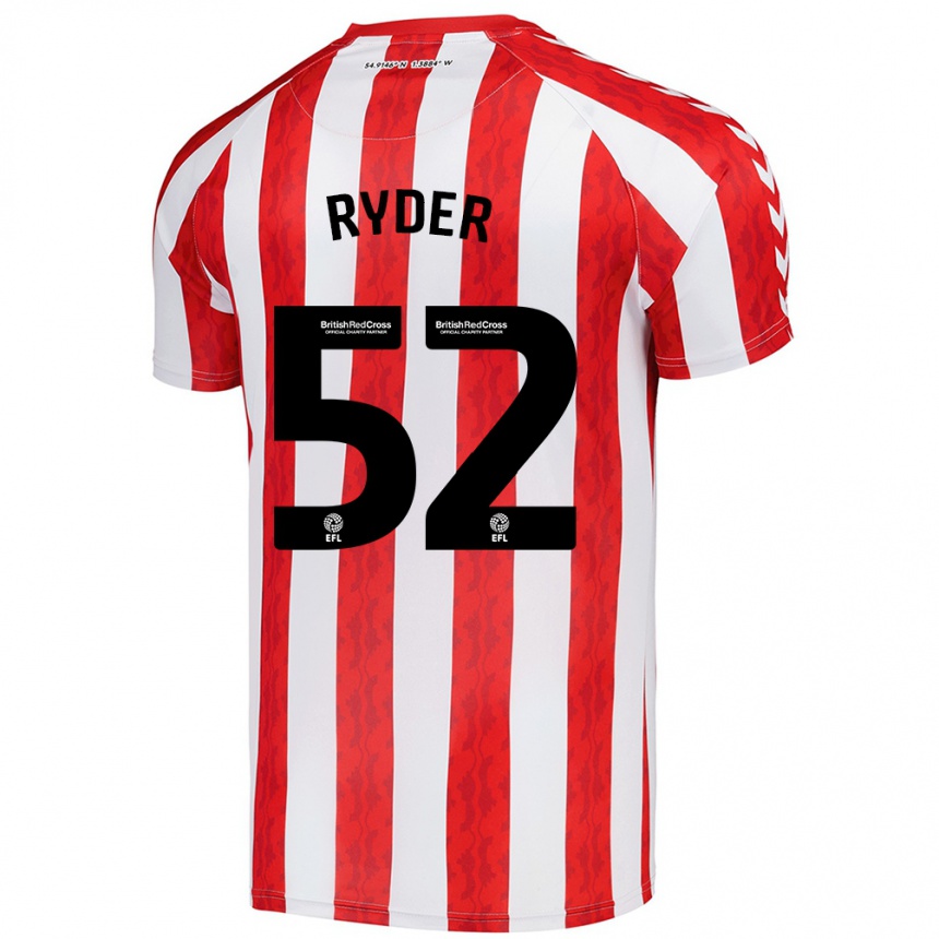 Niño Fútbol Camiseta Joe Ryder #52 Rojo Blanco 1ª Equipación 2024/25