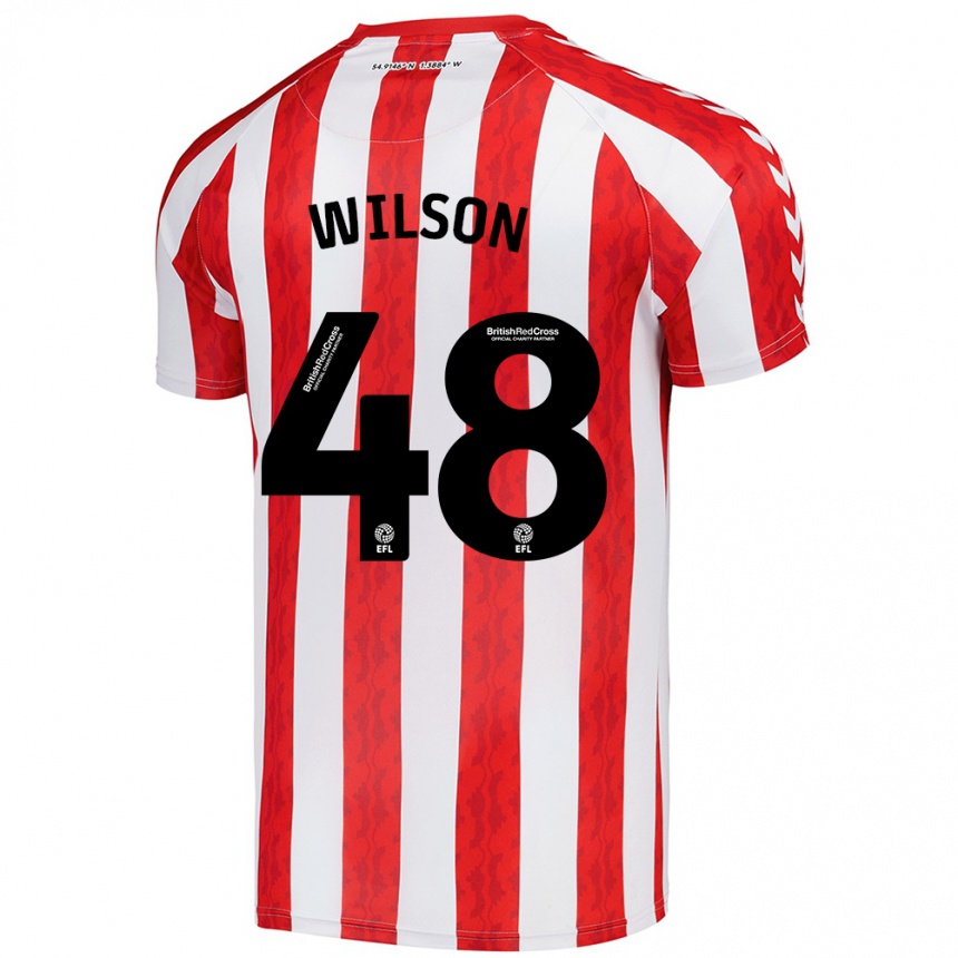 Niño Fútbol Camiseta Callum Wilson #48 Rojo Blanco 1ª Equipación 2024/25