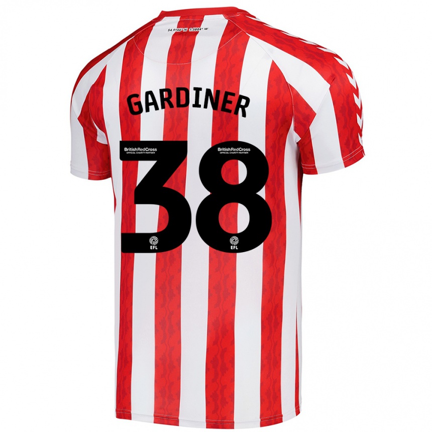 Niño Fútbol Camiseta Harry Gardiner #38 Rojo Blanco 1ª Equipación 2024/25