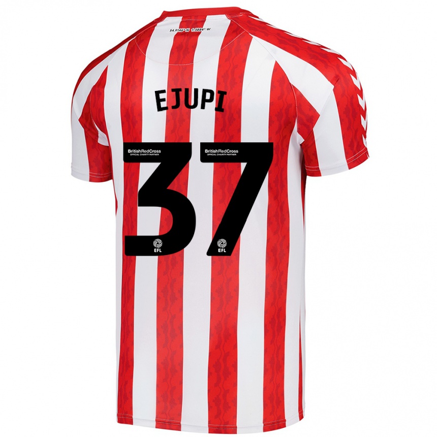 Niño Fútbol Camiseta Elizabeta Ejupi #37 Rojo Blanco 1ª Equipación 2024/25