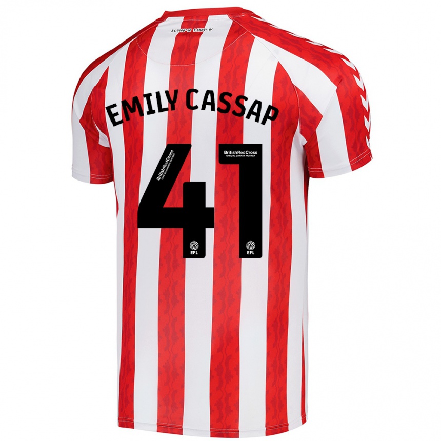 Niño Fútbol Camiseta Emily Cassap #41 Rojo Blanco 1ª Equipación 2024/25