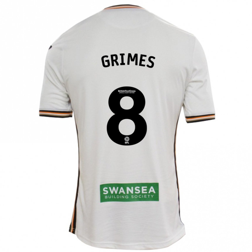 Niño Fútbol Camiseta Matt Grimes #8 Blanco 1ª Equipación 2024/25