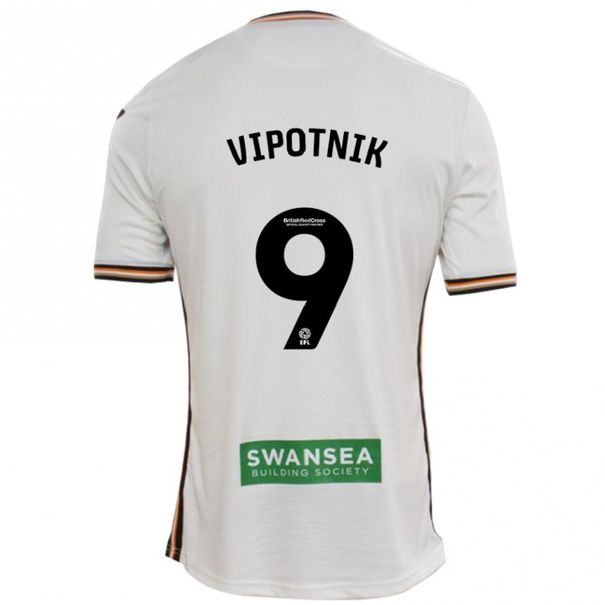 Niño Fútbol Camiseta Zan Vipotnik #9 Blanco 1ª Equipación 2024/25