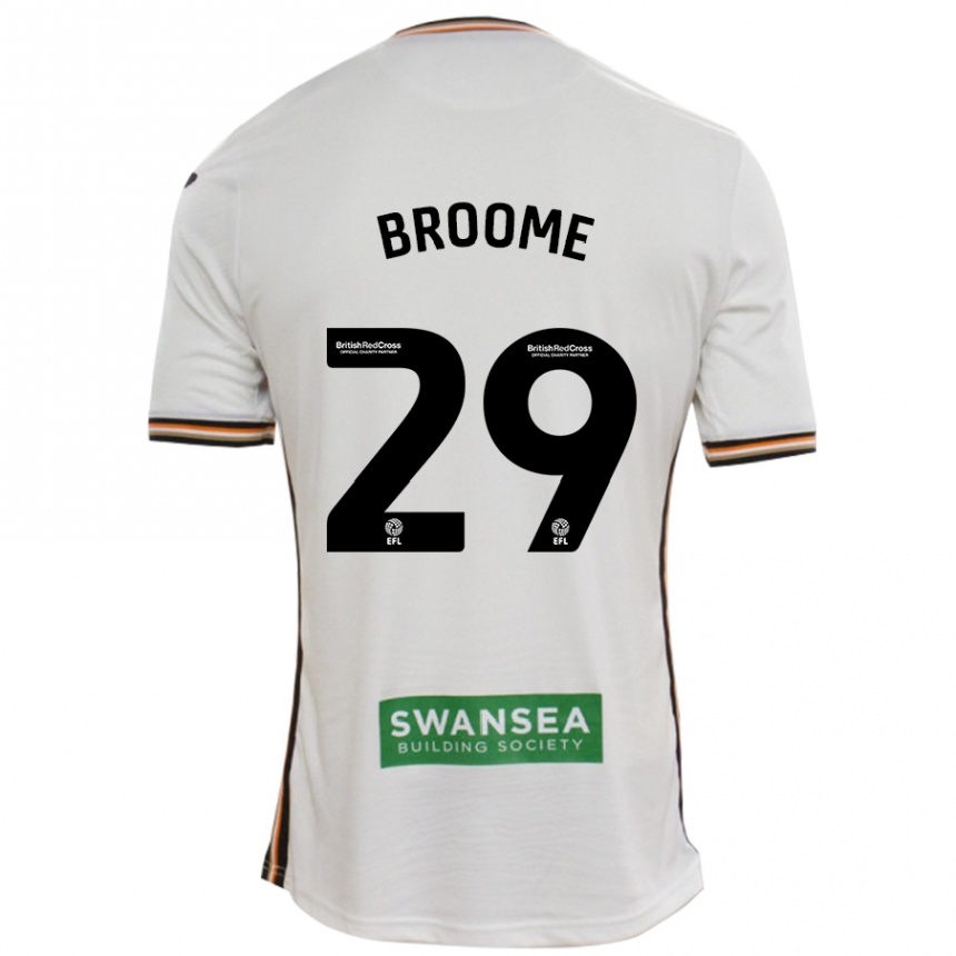 Niño Fútbol Camiseta Nathan Broome #29 Blanco 1ª Equipación 2024/25