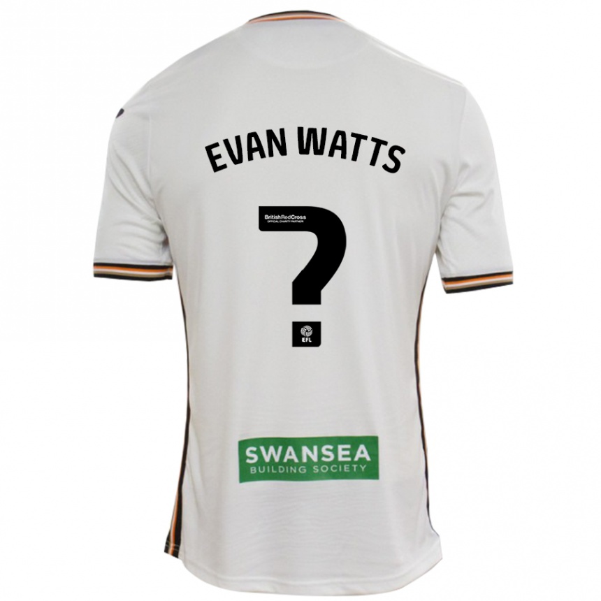 Niño Fútbol Camiseta Evan Watts #0 Blanco 1ª Equipación 2024/25