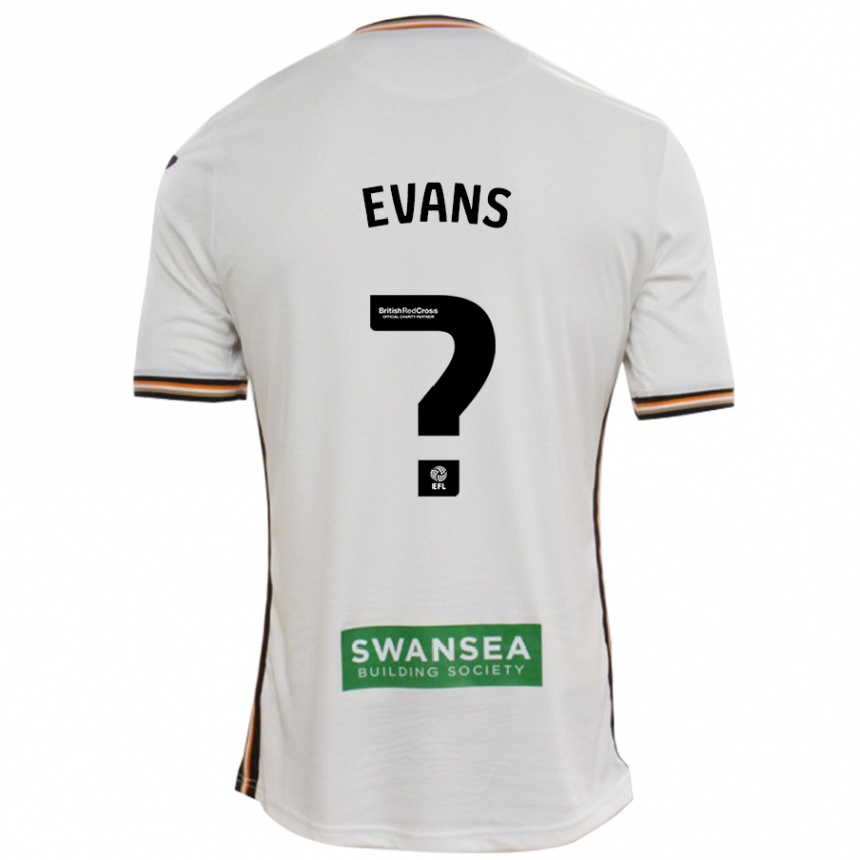 Niño Fútbol Camiseta Bobo Evans #0 Blanco 1ª Equipación 2024/25