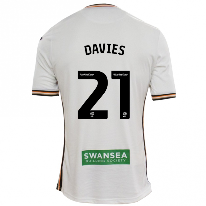 Niño Fútbol Camiseta Laura Davies #21 Blanco 1ª Equipación 2024/25