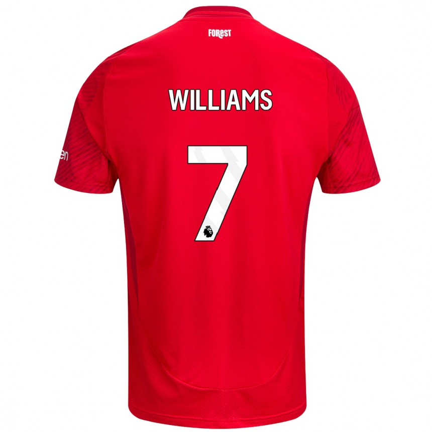 Niño Fútbol Camiseta Neco Williams #7 Rojo Blanco 1ª Equipación 2024/25